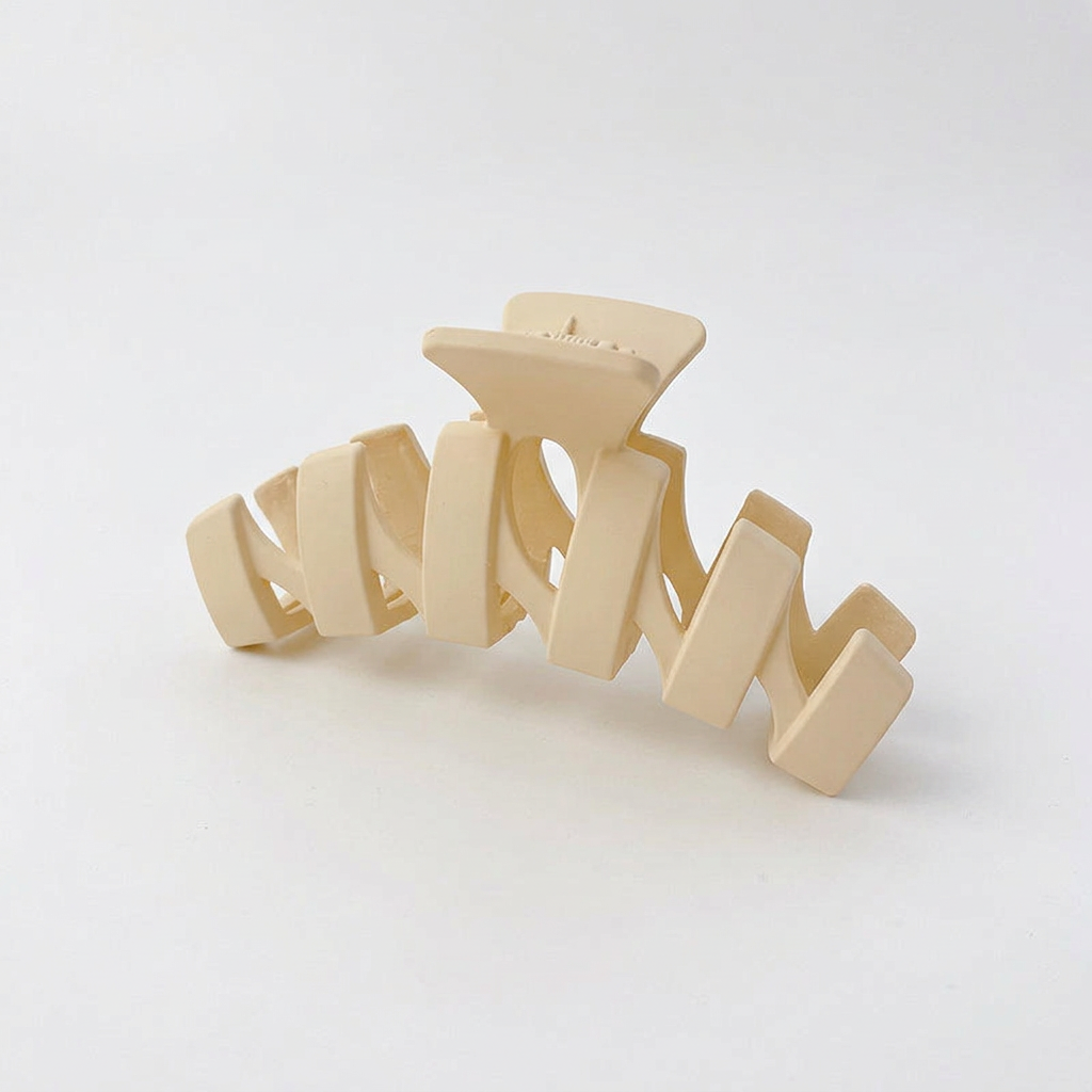 Textured Large Claw Clip Wave Keel Flat Styles