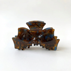 Acetate Bow Claw Clip Brown Tones 9cm