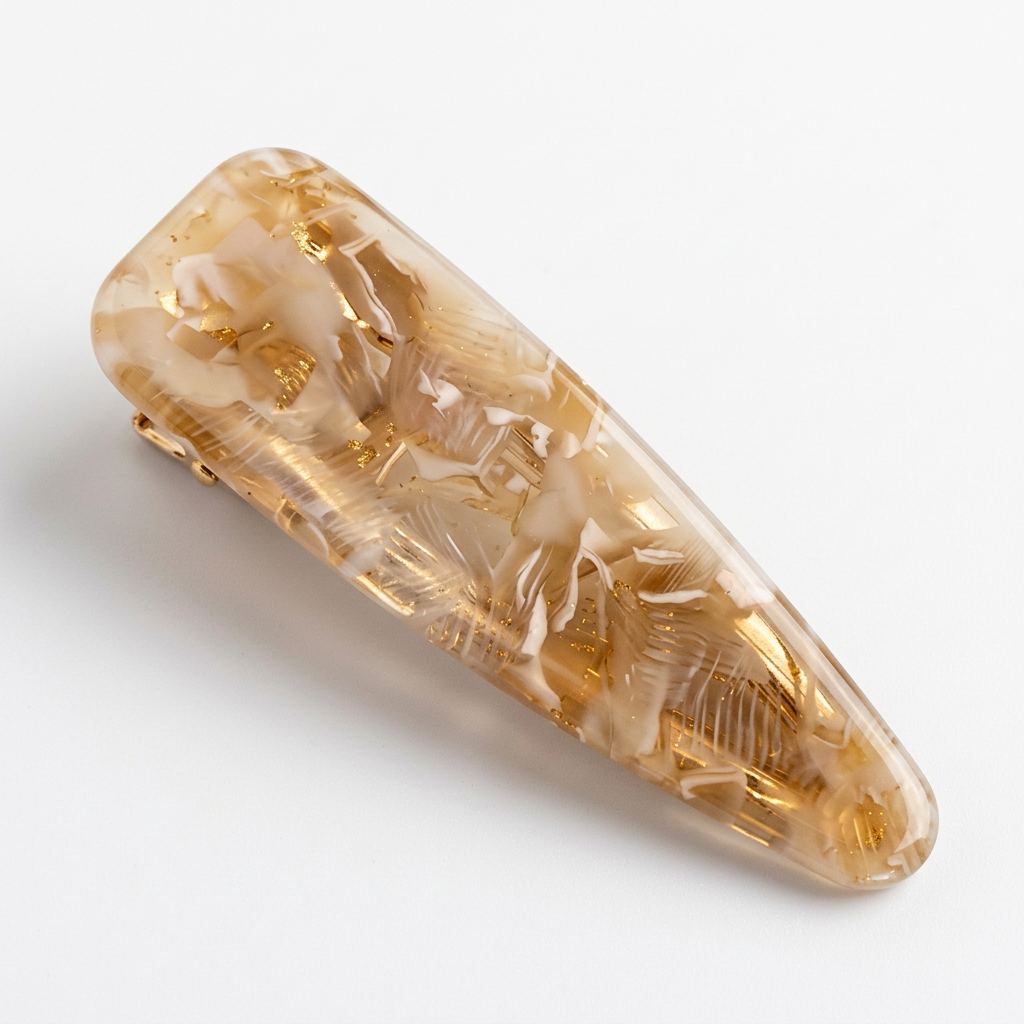 Small Triangle Duckbill Hair Clip with Gold Accent