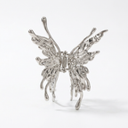 Liquid Metal Bow Claw Clip Silver