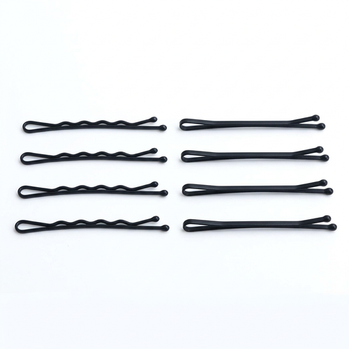 Black Bobby Pins Card, Wave or Straight