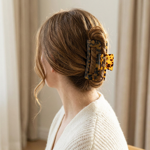 Acetate Claw Clip Large Square Tortoise Hair Clip