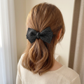 Double Rhinestone Bow Hair Clip