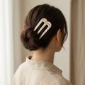 Three-Prong U-Shaped Hair Pin for Buns