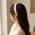 Pearl Satin Headband, Double-Layer Slim Hair Band