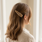 Small Triangle Duckbill Hair Clip with Gold Accent