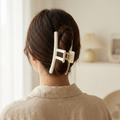 Large Matte Claw Clip Neutral Square Styles