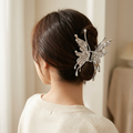 Liquid Metal Bow Claw Clip Silver