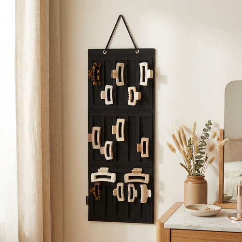 Claw Clip Organizer, Hanging Felt Hair Clip Holder