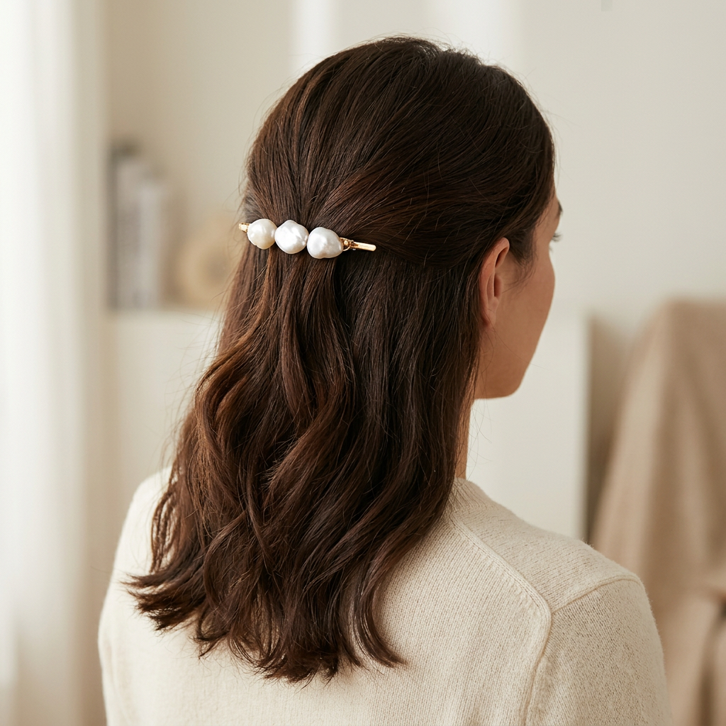 Freshwater Baroque Pearl Hair Barrette