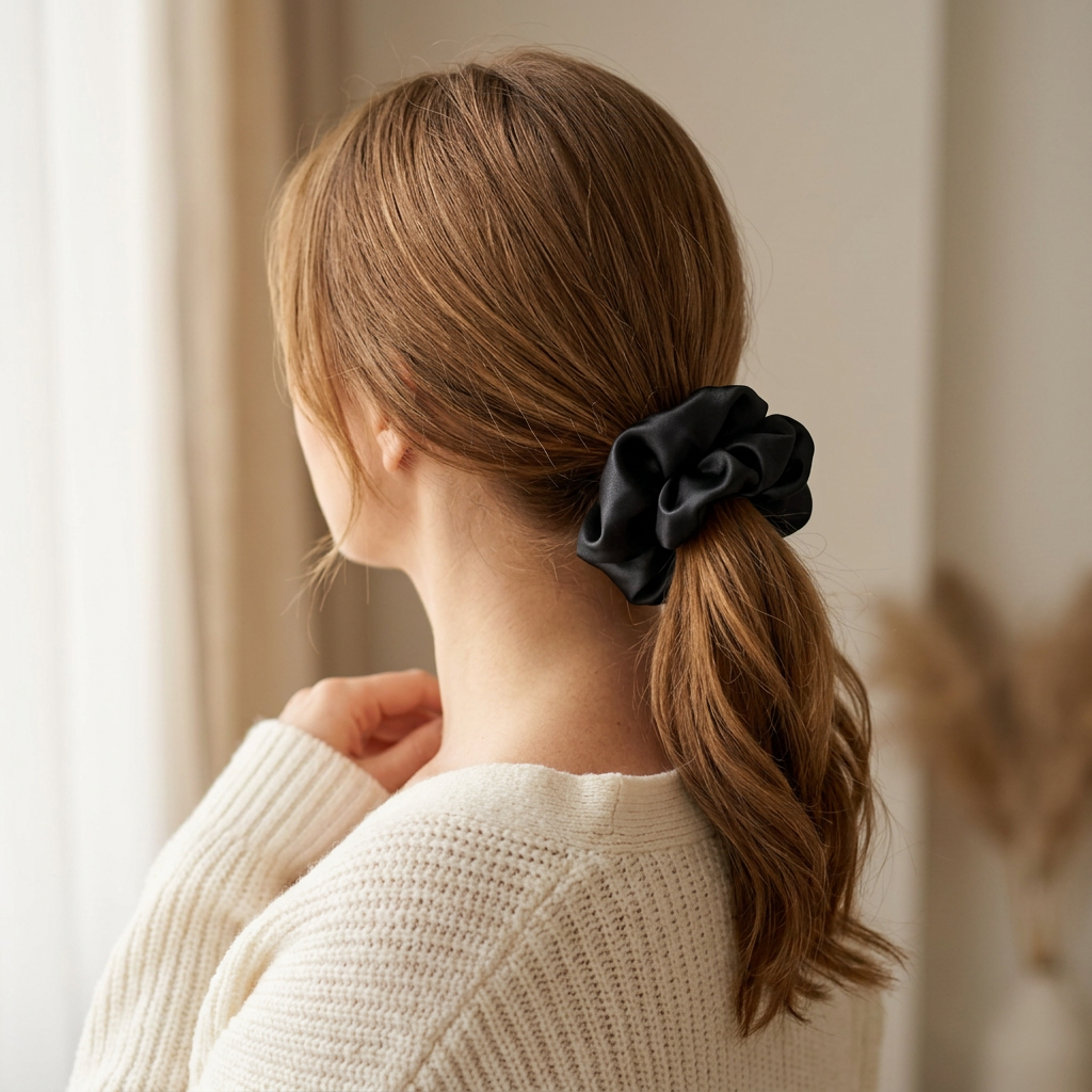 22 Momme Silk Scrunchie, 5 cm Hair Tie