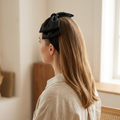 Bow Top Fabric Headband, Wide Solid Color