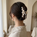 Lily of the Valley Tassel Claw Clip, Pearl and Metal